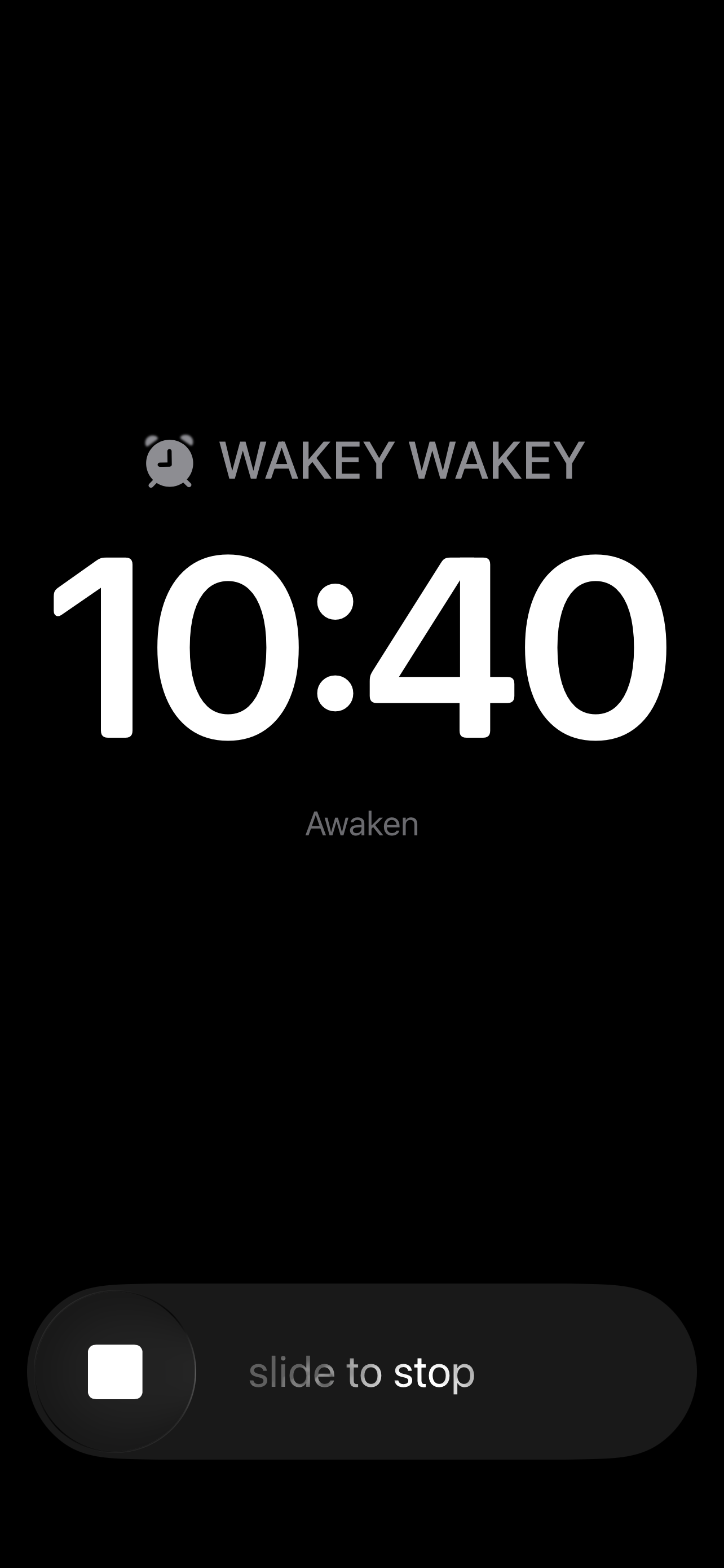Awaken alarm on iPhone lock screen