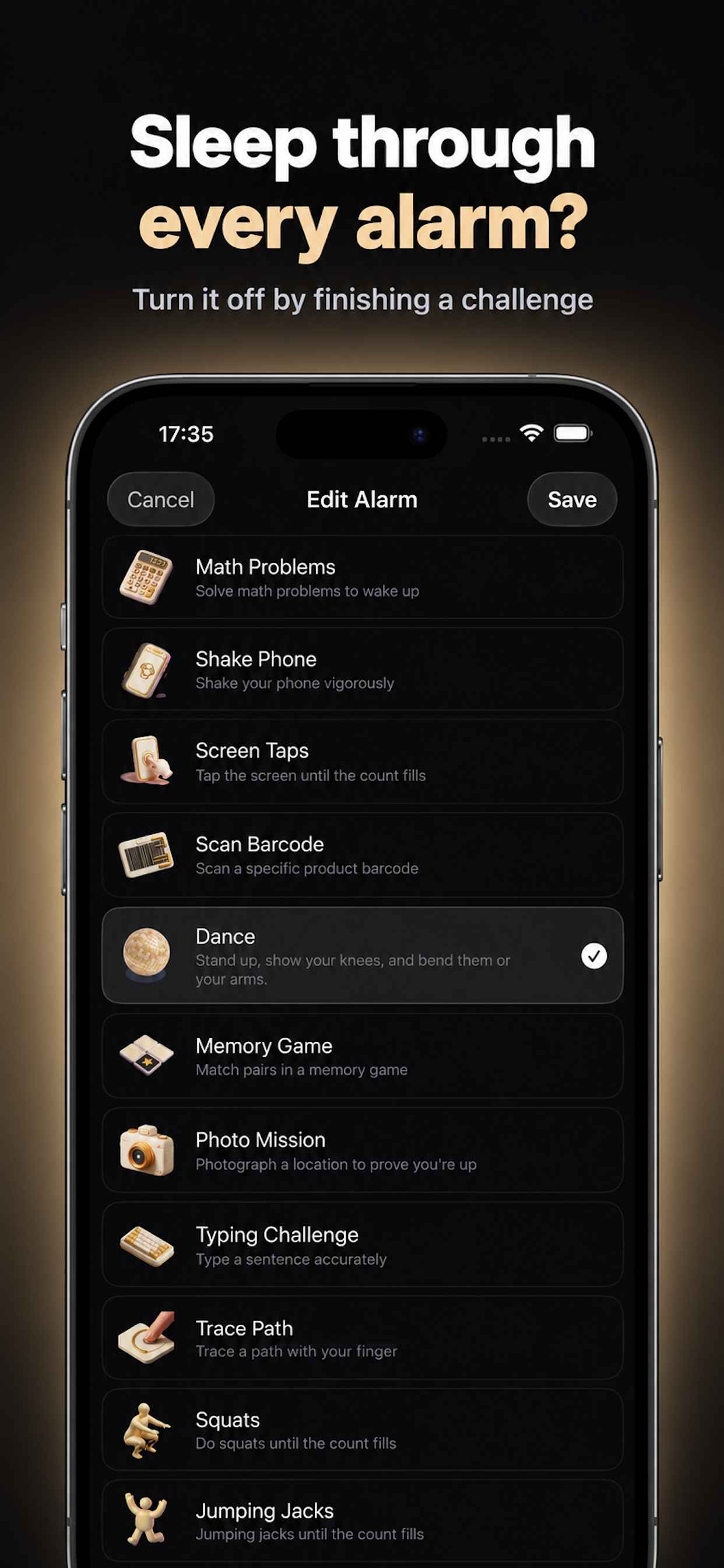 Awaken challenge picker listing 13 wake-up challenges